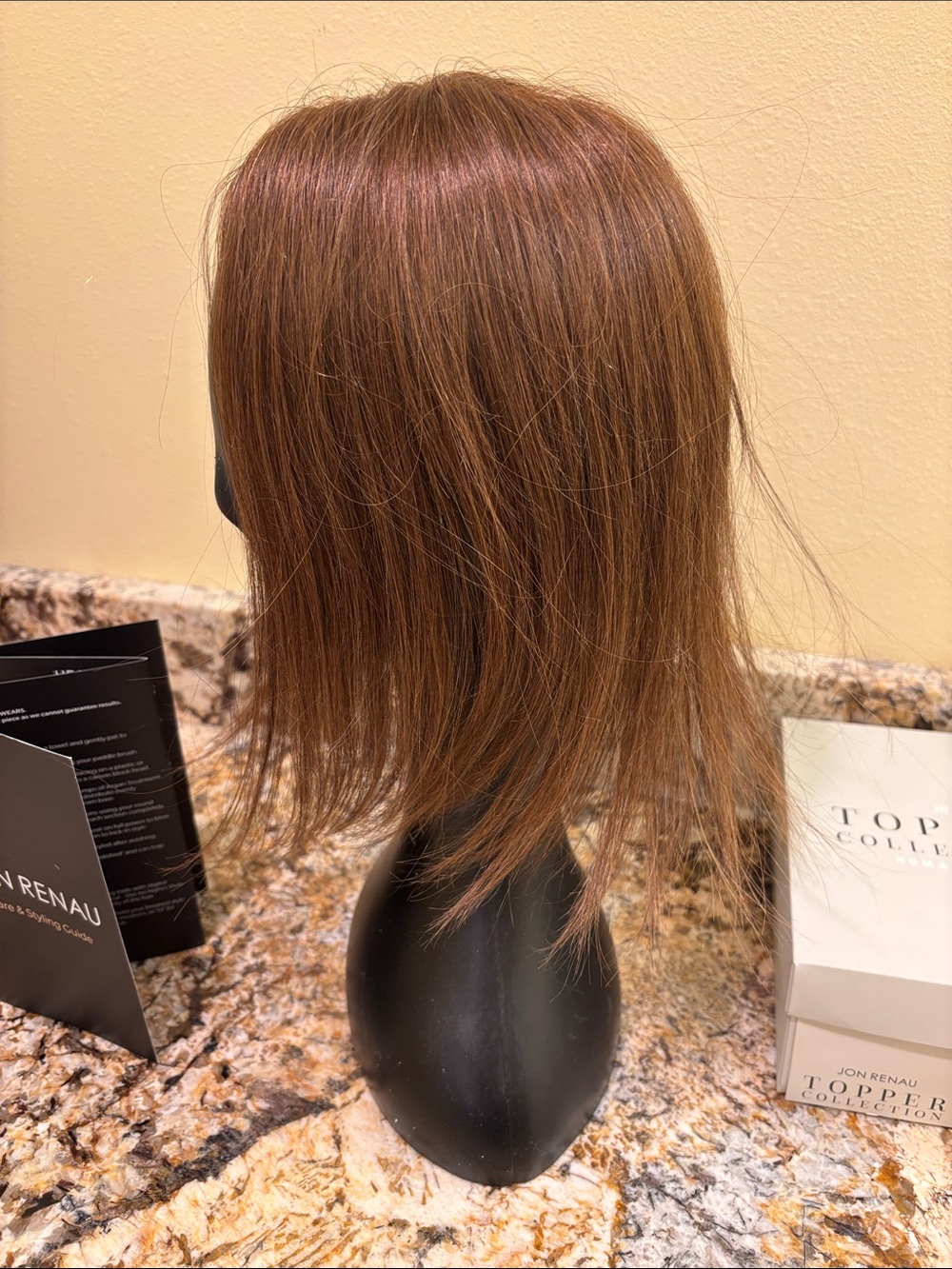 12” EasiPart Hair Topper, Color 8RN natural warm brown - Picture 2 of 8